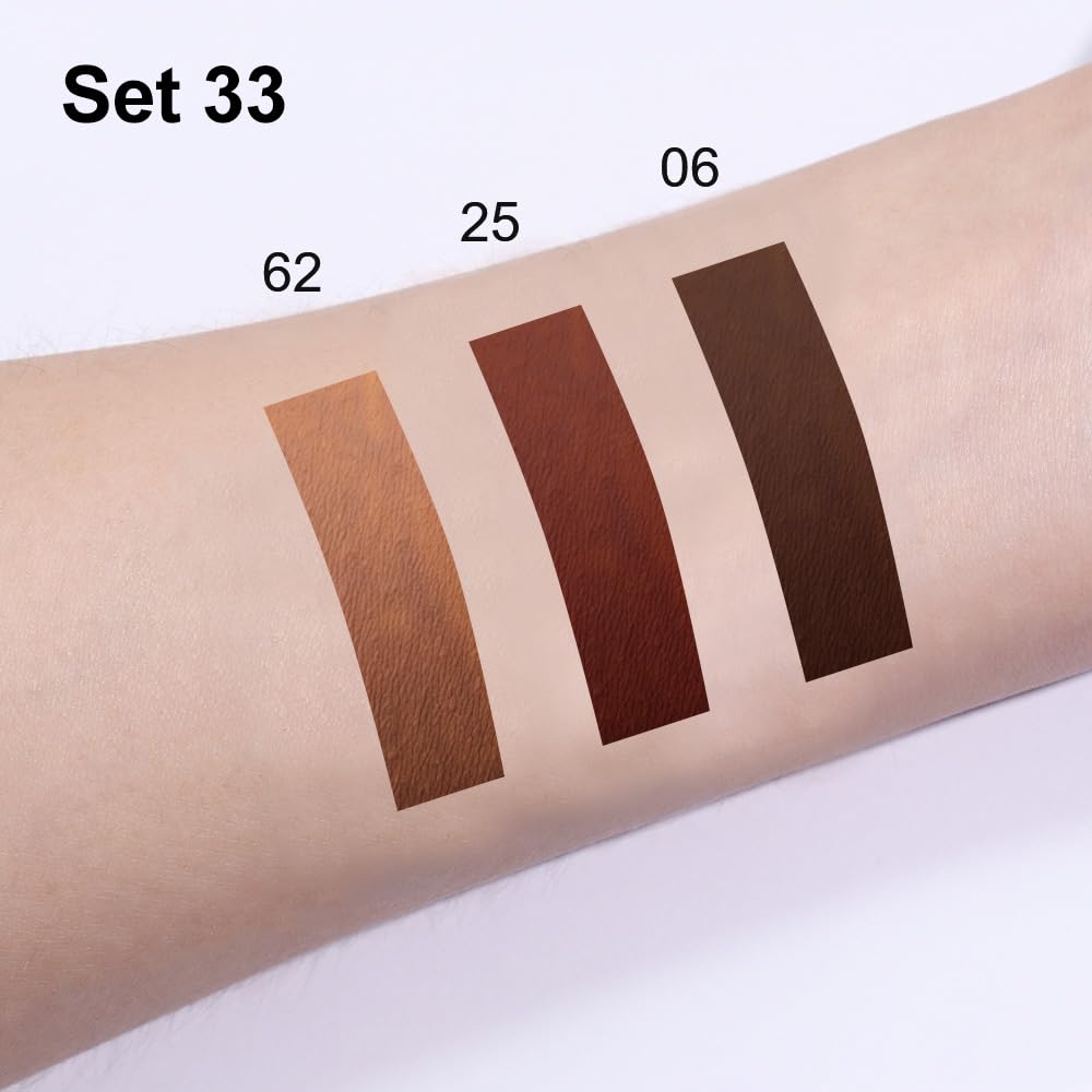 evpct 3Pcs Chocolate Nude Brown True Nude Matte Lip Liner & Liquid Lipstick Stain Makeup Set for