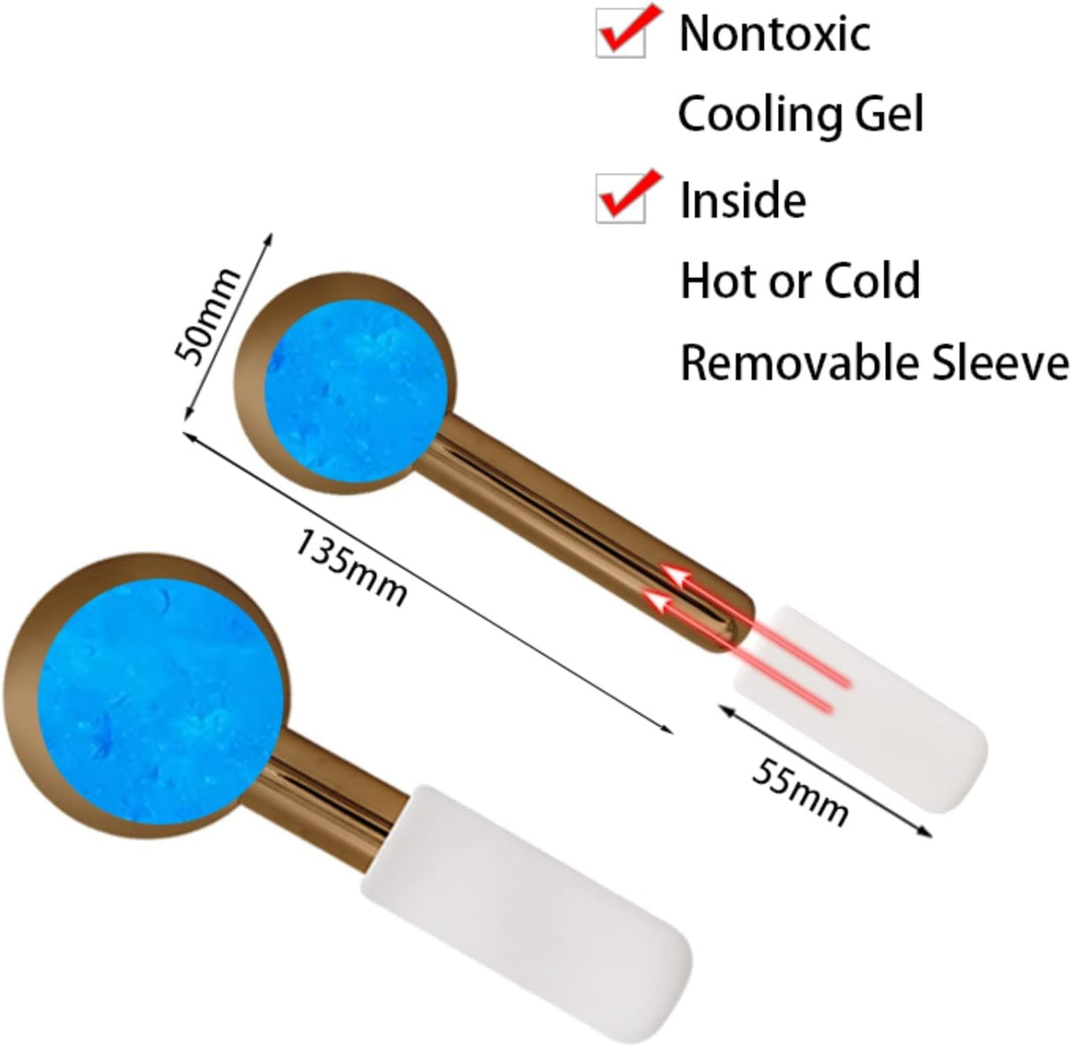 Globes for Facials, Cooling Roller for Face, Cryo Sticks Massager for Face Neck & Eyes, Cold Roller