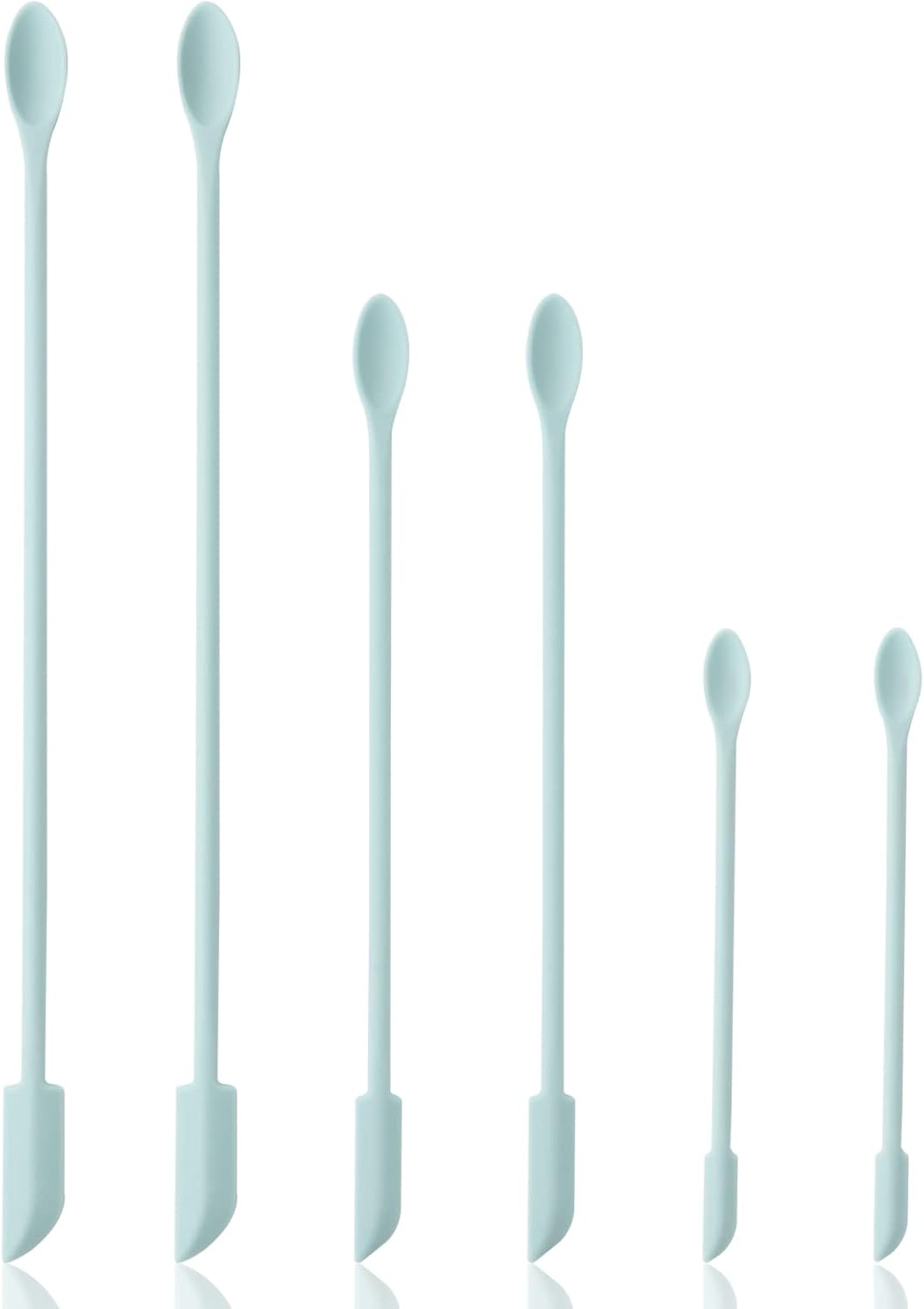 6 Pieces Multi Size Makeup Spatula, Beauty Spatula, Mini Small Silicone Spatula Set for Beauty and