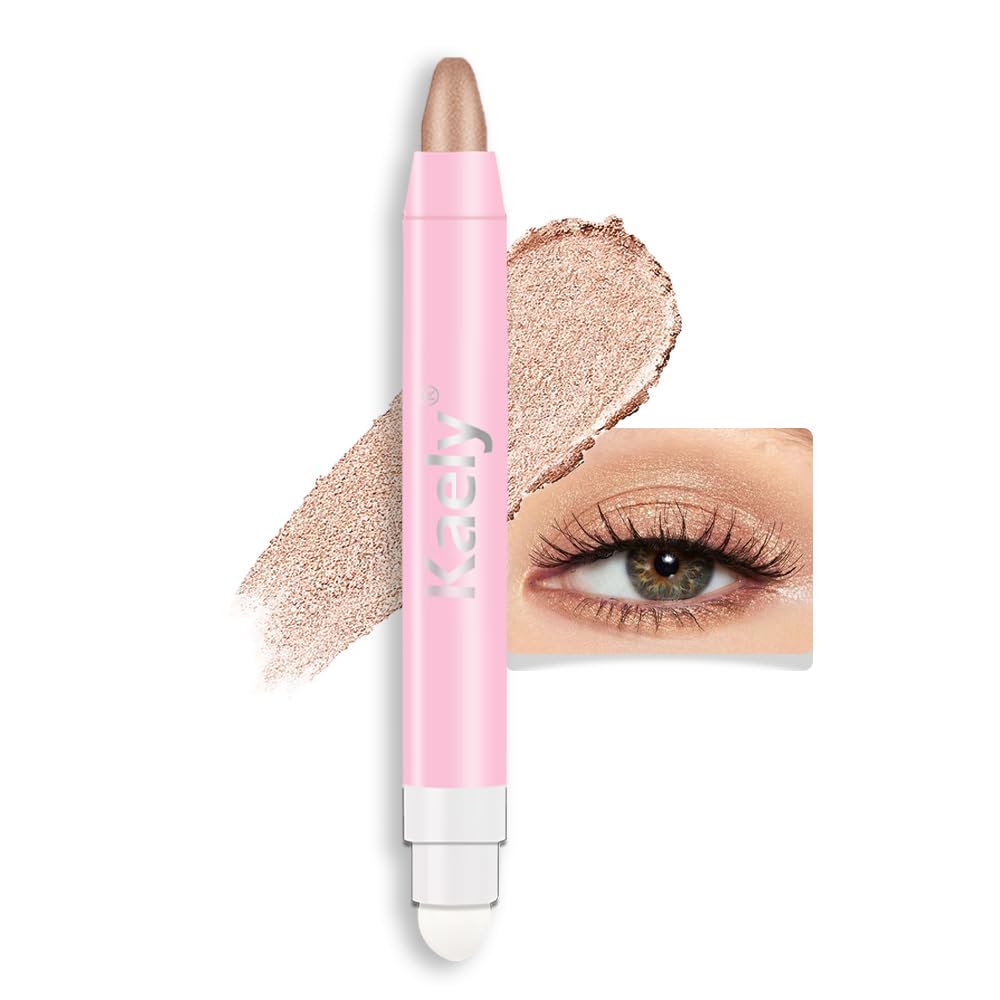 Kaely 2in1 Cream Eye Shadow Brightener Sticks for Eyes, Pencil Eyeshadow Applicator Stick
