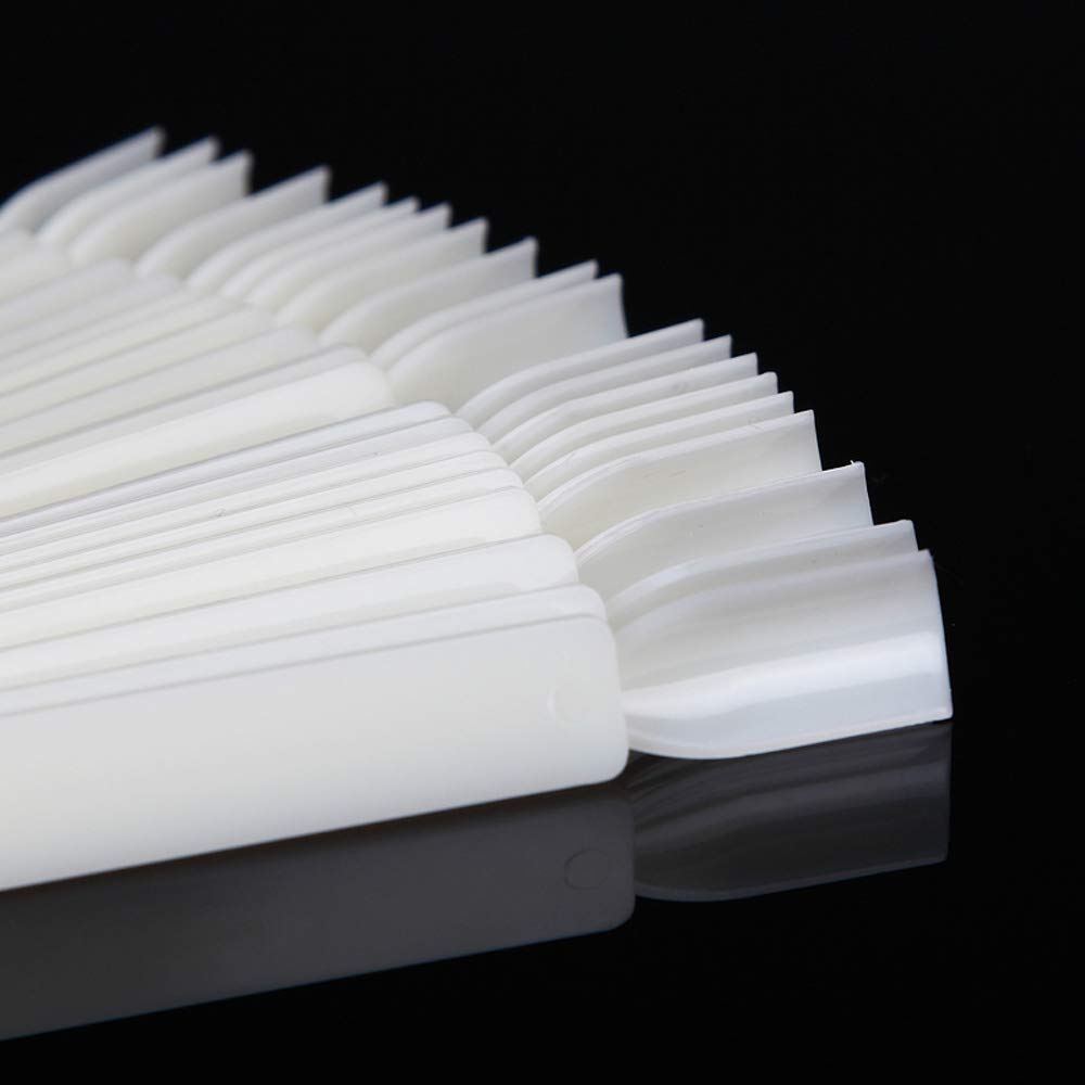 JASSINS 50 Pcs Nail Swatch Sticks with Ring, Fan-shaped Nail Art Polish Practice Display Tips Nail