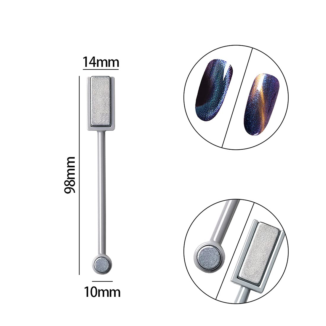 15 Pcs Nail Magnet Tool Set Magnet Plate Wand Board Magnetic Pen Stripe Nail Magnet Double Ended