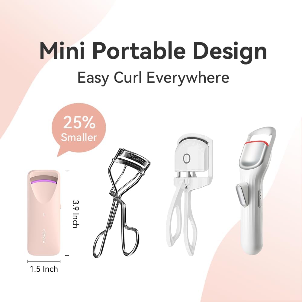 Heated Eyelash Curler - Electric Eyelash Curler with Heat Sensitive Silicone Pad, Type-C