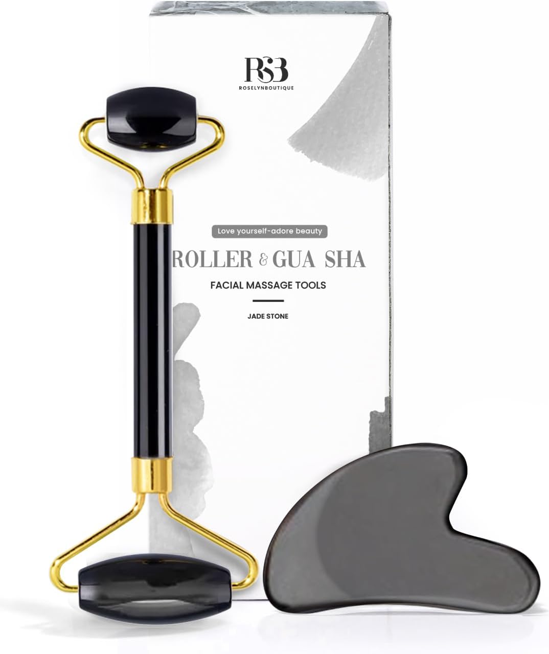 Gua Sha Facial Tools & Face Roller by ROSELYNBOUTIQUE Original Face Massager for Puffiness