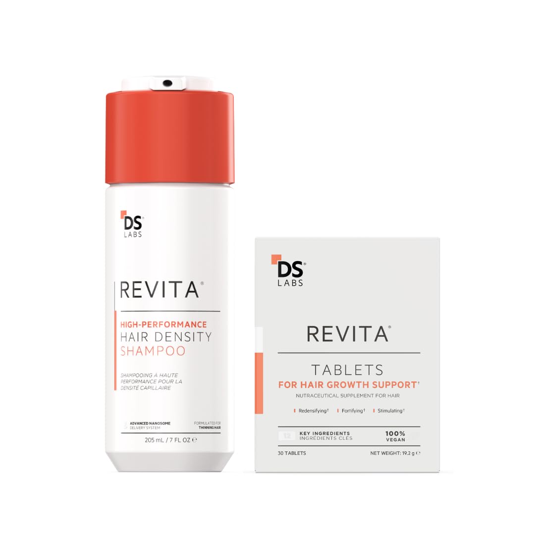 DS Labs Revita Shampoo & Revita Tablets Kit, 205mL & 30 Tablets – Scalp First Cleanse & Daily