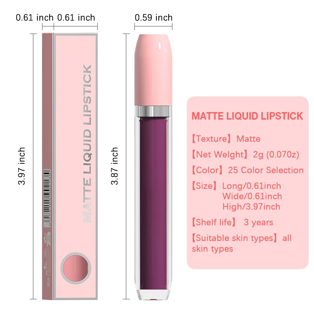 BINGBRUSH Super Matte Longwear No-Budge Stay On Smudge Proof Liquid Lipstick Long Lasting Makeup