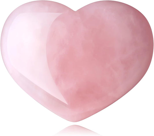 1.8" Rose Quartz Heart Stone Healing Crystals Love Stones Decor Pocket Meditation Palm Worry