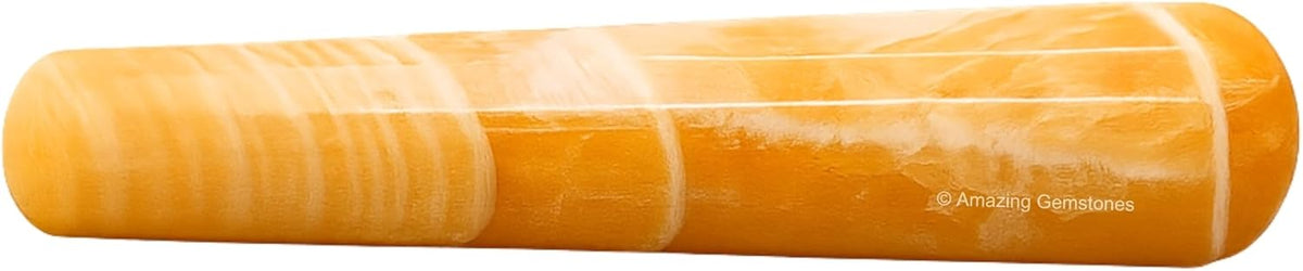 Yellow Calcite Crystal Wand Massage Stick - Pelvic Wand Gua Sha for Adults - Crystals and Healing