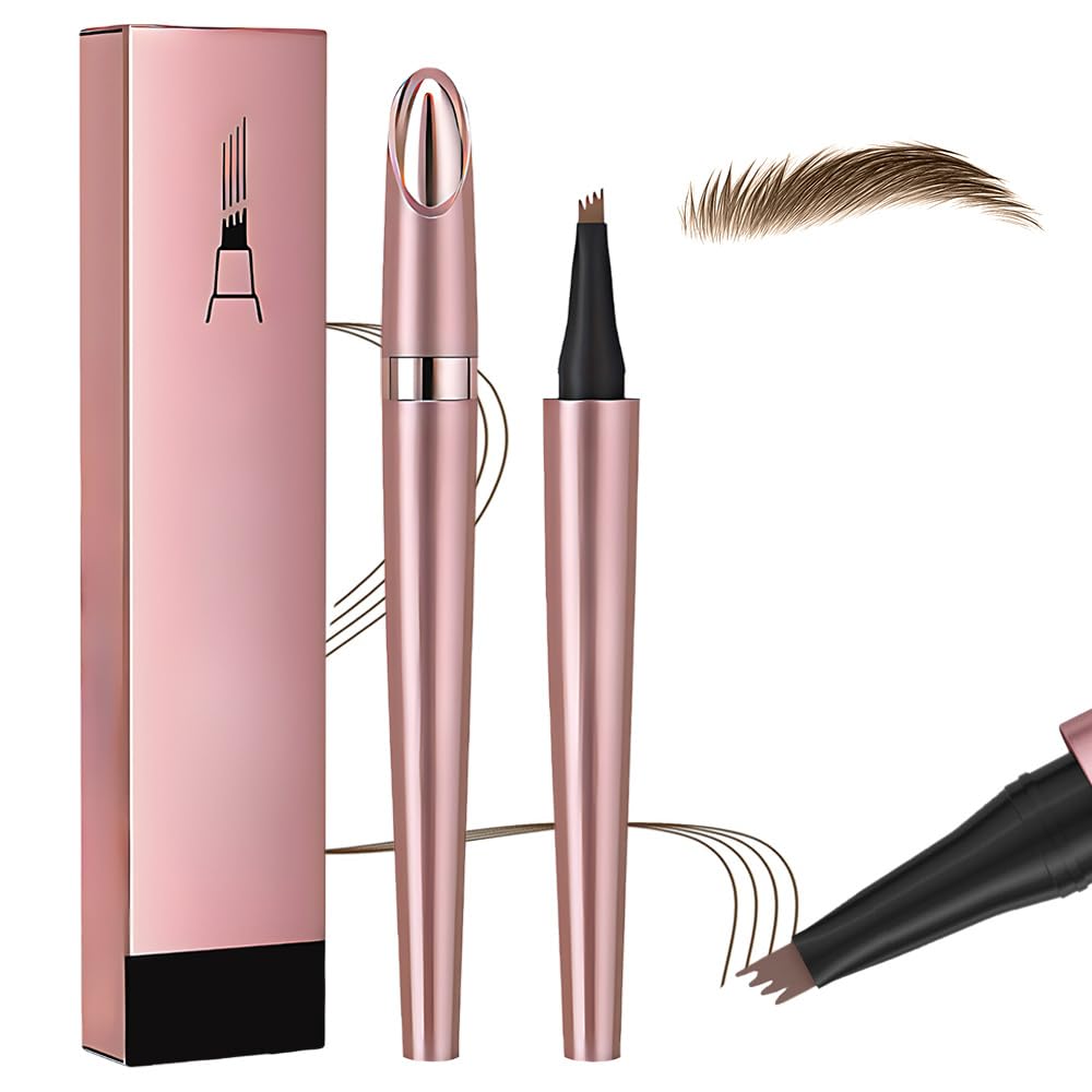 Microblading Eyebrow Pen, New 3D Microblading Eyebrow Pencil, Waterproof Eye Brow Pen with 4 Tip