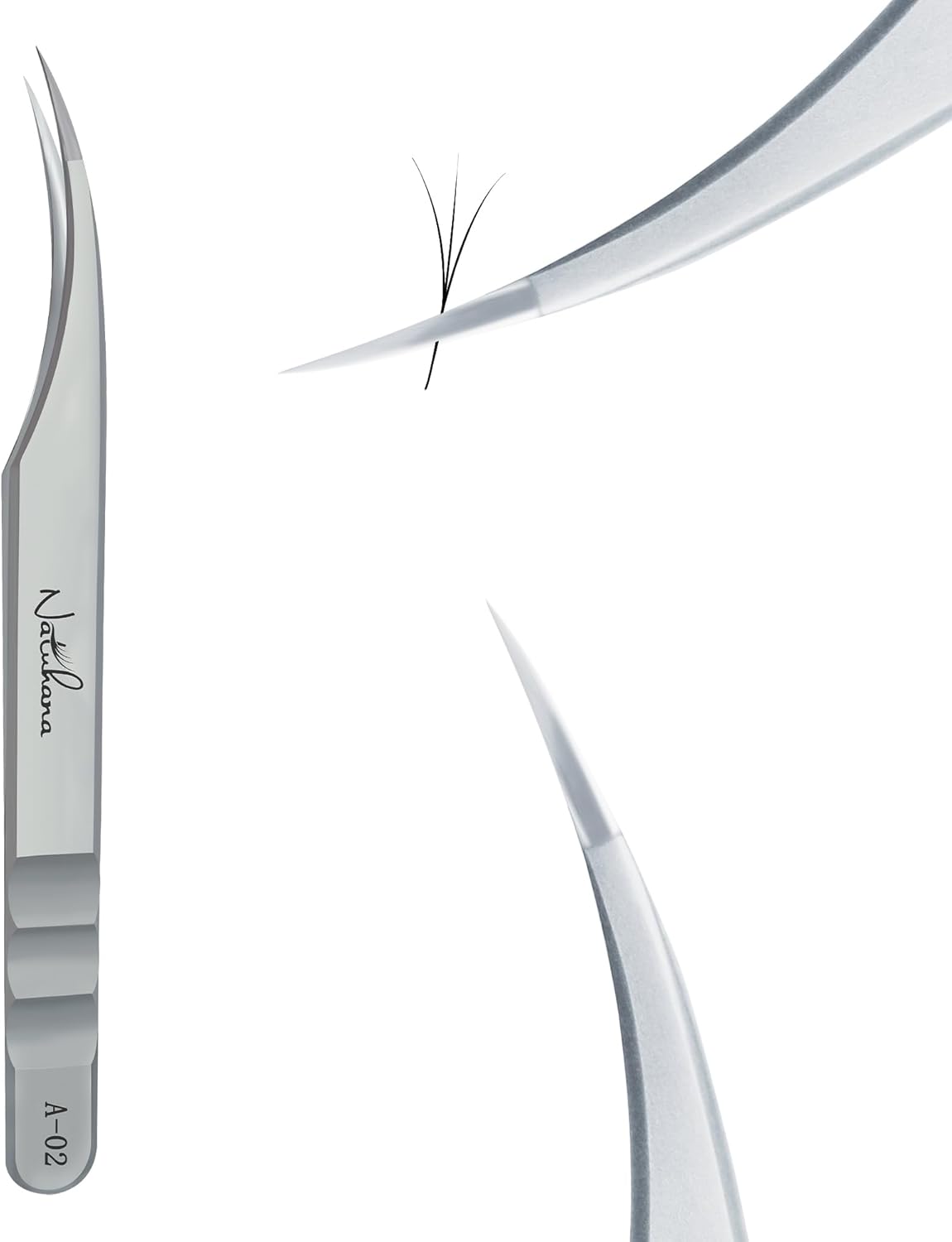 High Precision Lash Tweezers for Individual and Volume Eyelash Extensions Premium Stainless Steel