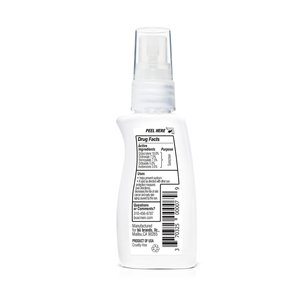 BU SPF 50 Kids Sunscreen Spray for Face and Body, Non Aerosol Spray, Fragrance Free, Clear, Non