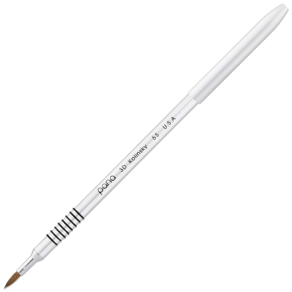 PANA 3D Kolinsky Acrylic Nail Art Sculpture Brush with Silver Metal Non-Slip Grip Handle for