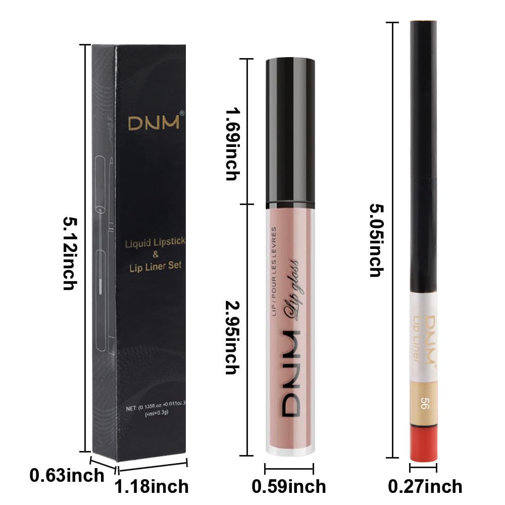 evpct 2Pcs Nude Pink Matte Lip Liner and Lipstick Combo Set for Women, Nude Lip Combo Set Liquid