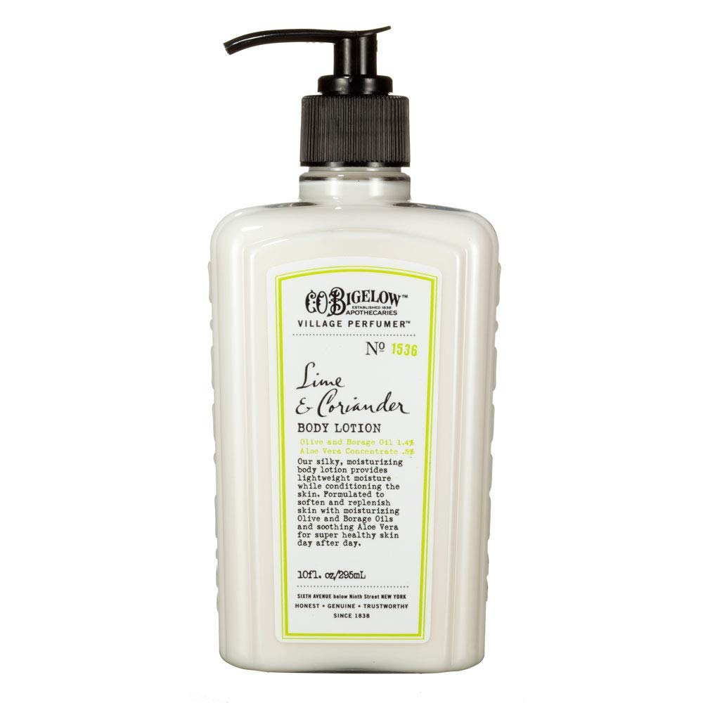 C.O. Bigelow Lime Coriander Body Lotion, Village Perfumer Moisturizing Body Lotion with Aloe Vera