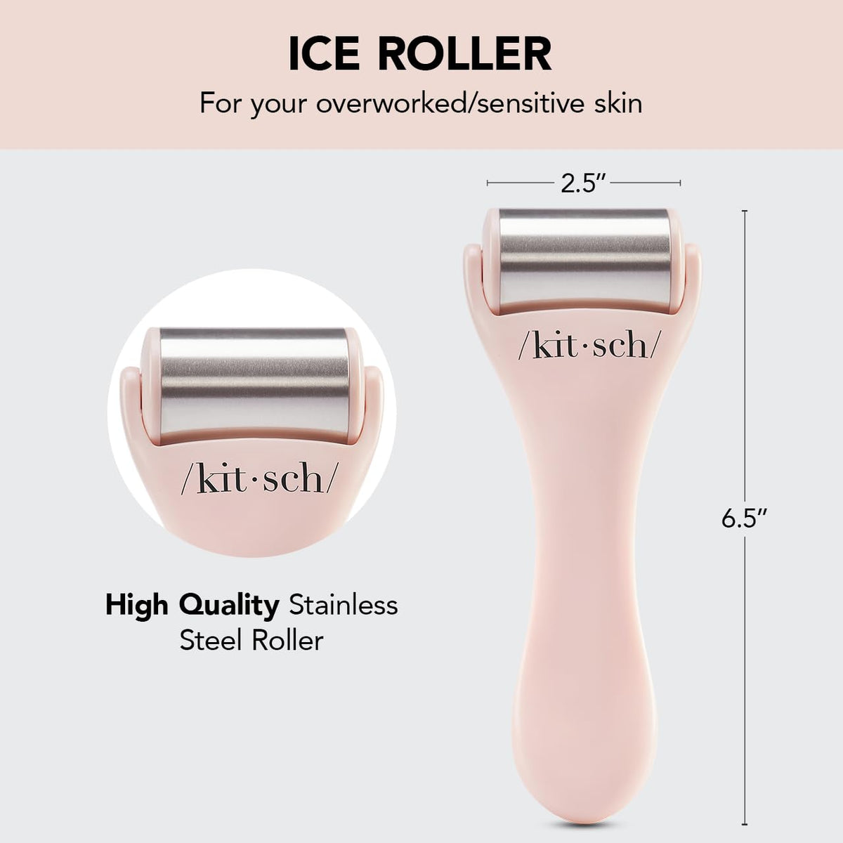 Kitsch Ice Roller for Face – Stainless Steel Face Ice Roller to Reduce Puffiness, Redness &