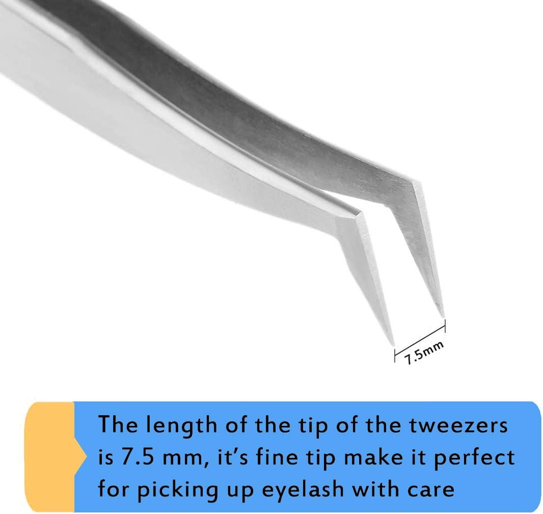 Volume Eyelash Extension Tweezer - FEITA Professional Angled Curved Pointed L-Shaped Precision