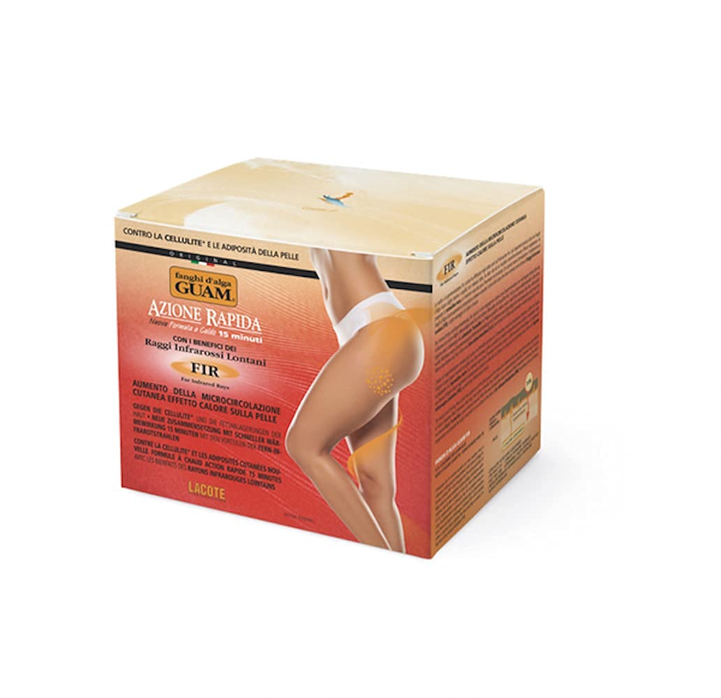 GUAM Anti Cellulite Seaweed Mud Infrared Body Wrap, FAST ACTION Hot Mud Body Mask with Tourmaline
