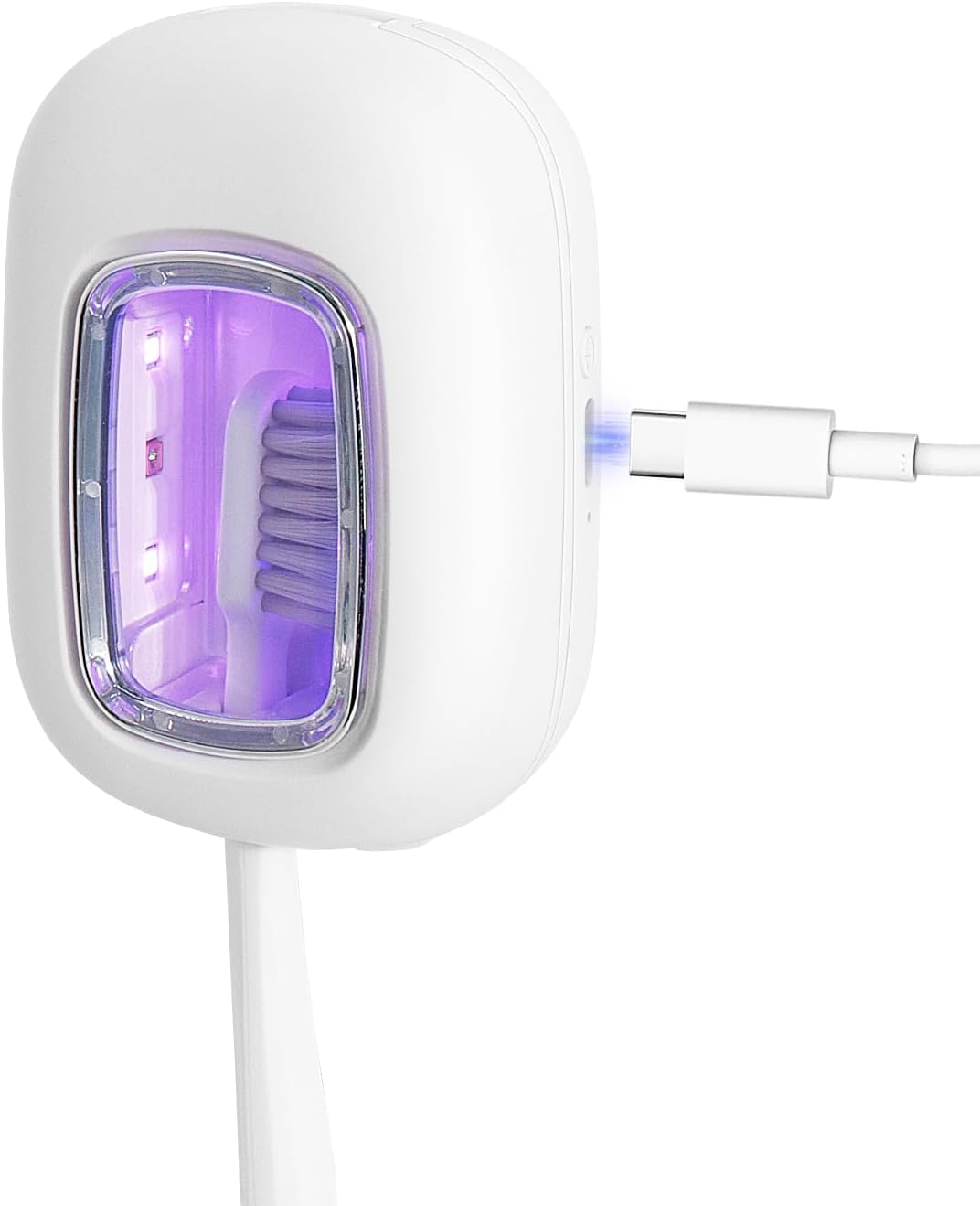UV Toothbrush Covers Case and Holder,Dual UVC Light(2X Stronger), Clear Window,Toothbrush Cleaner