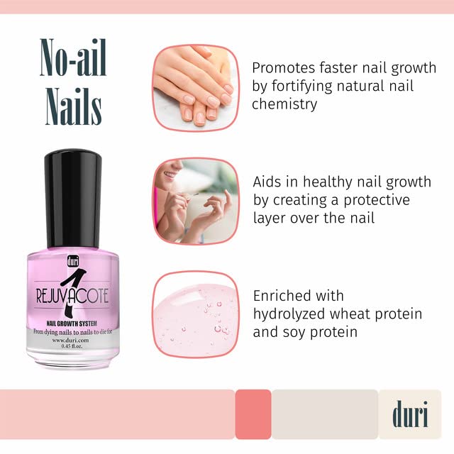 duri Rejuvacote 1 Nail Growth System - Original Maximum Strength Formula - Nail Strengthener and