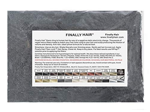Finally Hair Building Fiber Refill 100 Grams Dark Salt & Pepper For Hair Loss Concealing by Finally