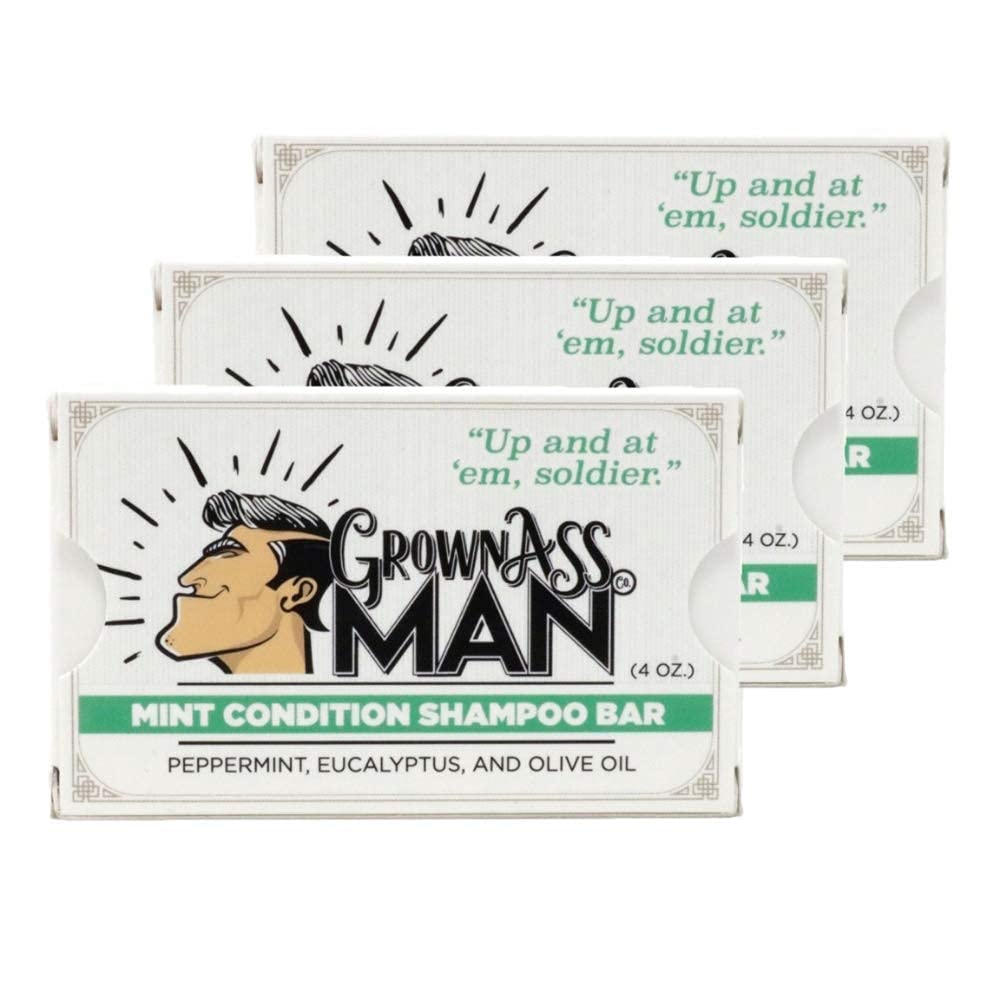 Solid Shampoo Bar Rich Lather 3 in 1: Hair, Beard & Body Wash - Plastic Free & Eco-Friendly