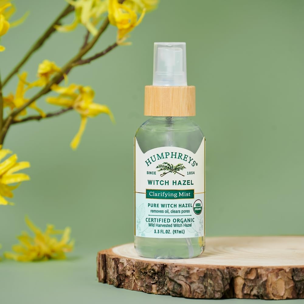 Humphreys Witch Hazel Clarifying Toner Mist Spray | Wild Harvested Witch Hazel | USDA Organic|