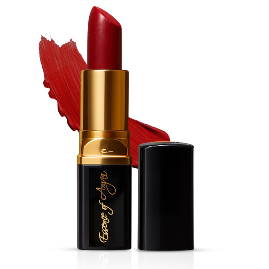 𝗘𝘀𝘀𝗲𝗻𝗰𝗲 𝗼𝗳 𝗔𝗿𝗴𝗮𝗻 Moisturizing Deep Red Lipstick, Tinted Lip Balm with Pure Organic