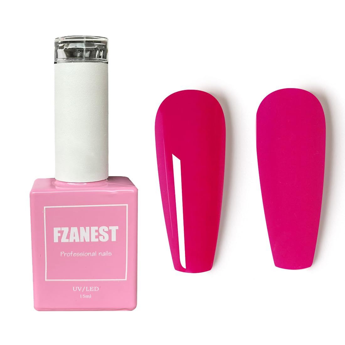 FZANEST Rose Red Gel Nail Polish - 15ml, UV LED Gel Polish in Purple Red & Natural Shades for Fall