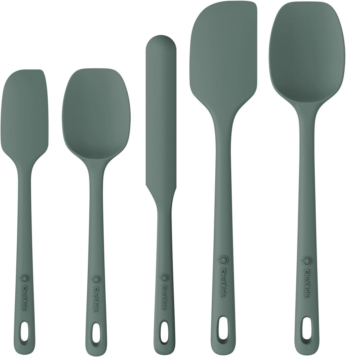 5 Pieces Silicone Spatula Set, Food Grade Rubber Spatula, Upgrade Strong Handle with Ergonomic