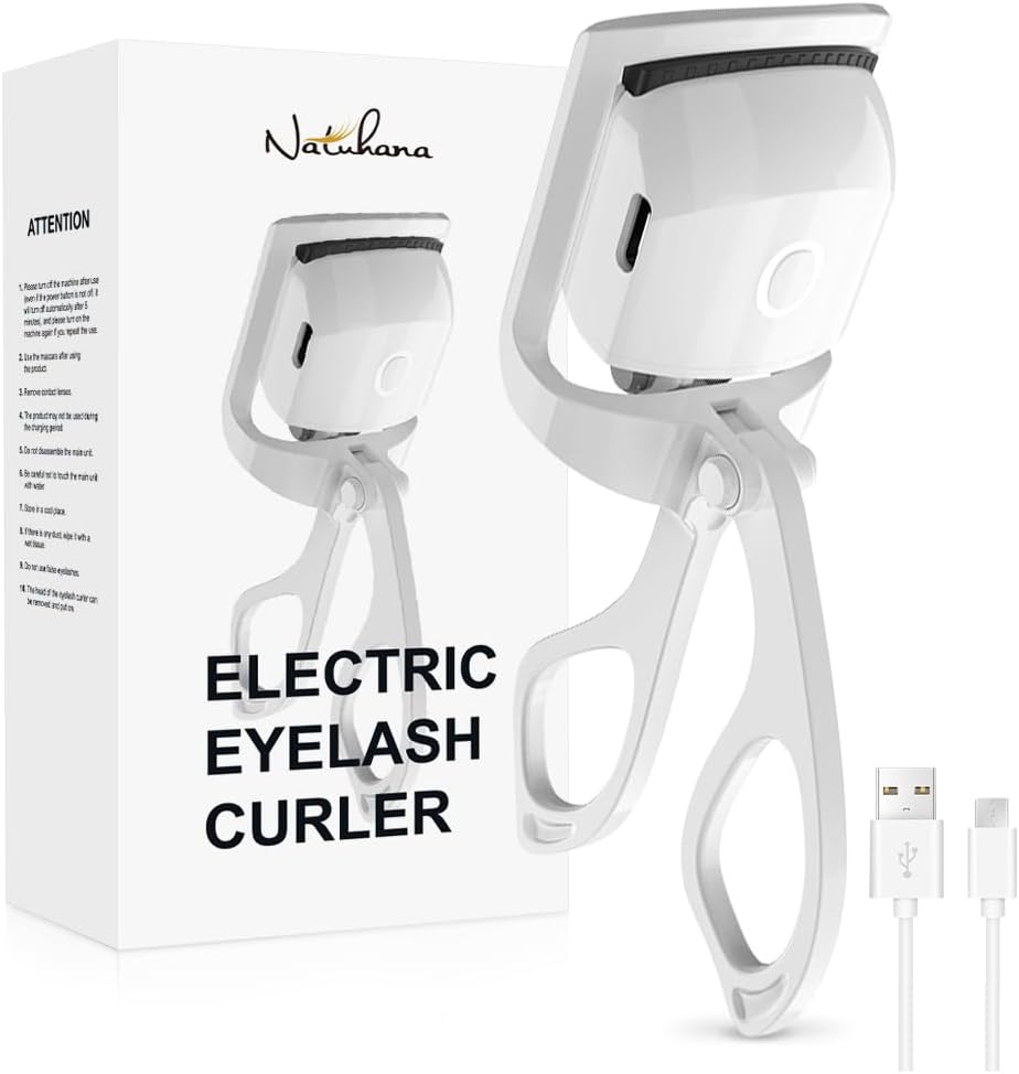 Heated Eyelash Curler with USB,Fast Heat up & 24H Long-Lasting,Rechargeable Electric Lash