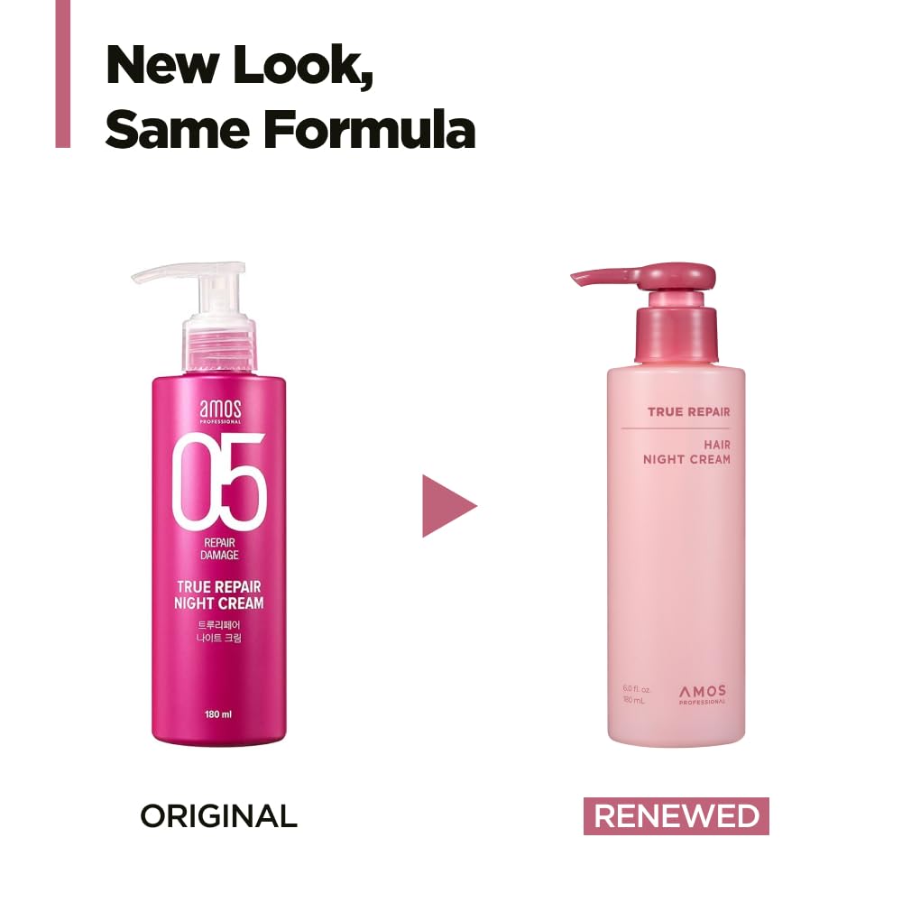 AMOS PROFESSIONAL True Repair Hair Night Cream l Overnight Hair Leave-in Conditioner, Hydrating &
