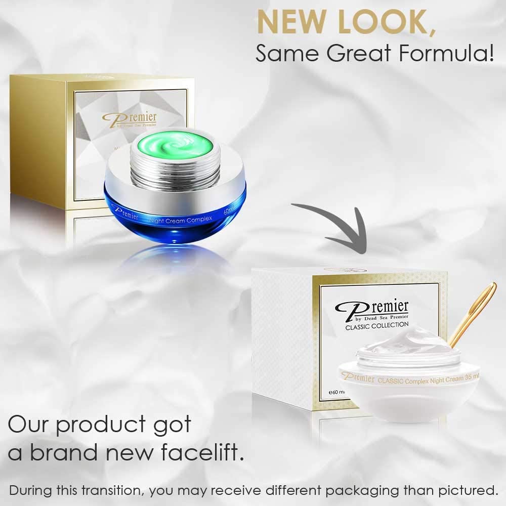 Premier Dead Sea Classic Night Cream, Age defying, nourishing, Moisturized skin with vitamins E and