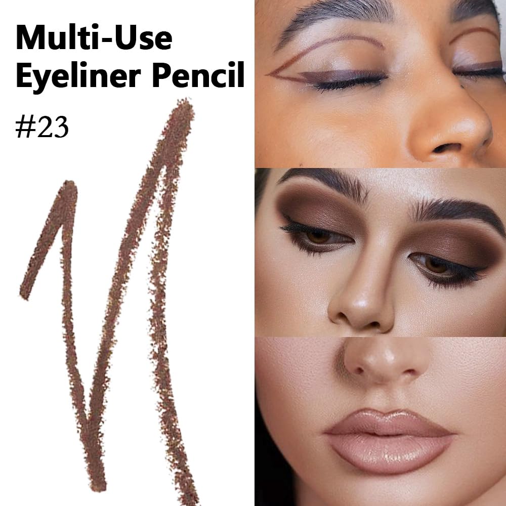 Kaely Gel Eyeliner Pencil for Women, Dark Coffee Eye Liner Waterproof Smudge Proof with Sharpener