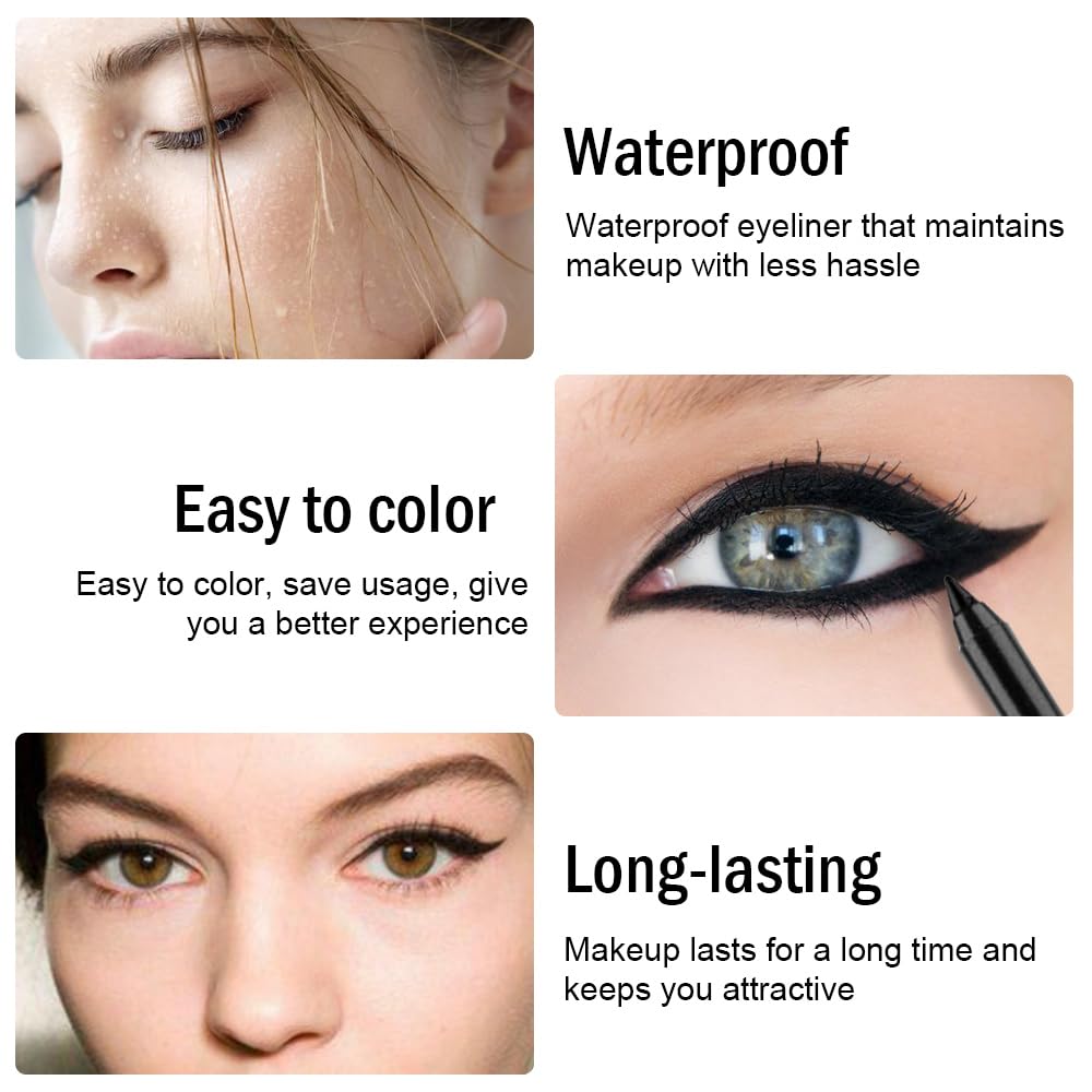 Kaely Gel Eyeliner Pencil for Women, Natural Black Eye Liner Waterproof Smudge Proof with