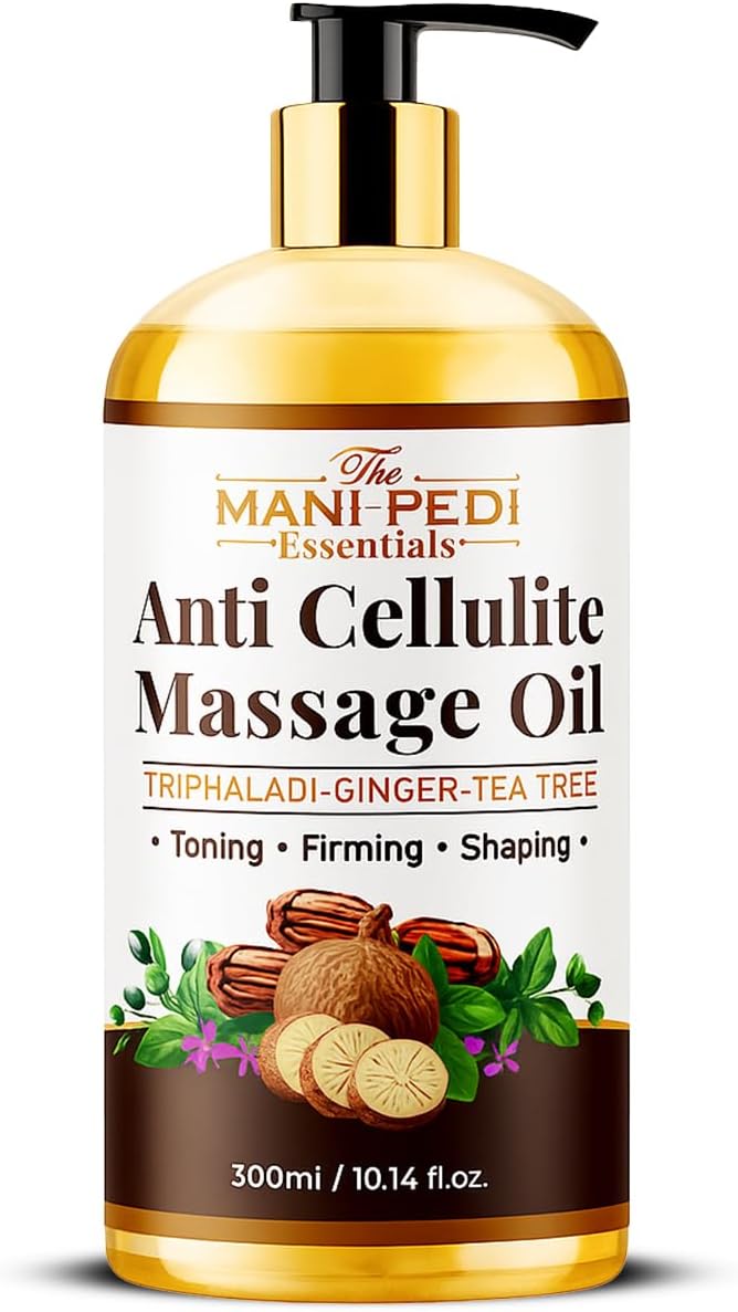 Anti Cellulite Massage Oil with Ginger Oil, Tea-Tree Oil & Natural Herbs for Toning, Firming &