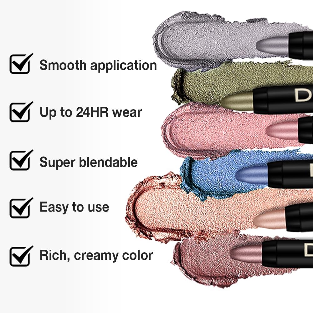 Kaely Cream Eye Shadow Sticks, Blush Pink Shimmer Eyeliner Pencil Eyeshadow Palette Makeup, Eye