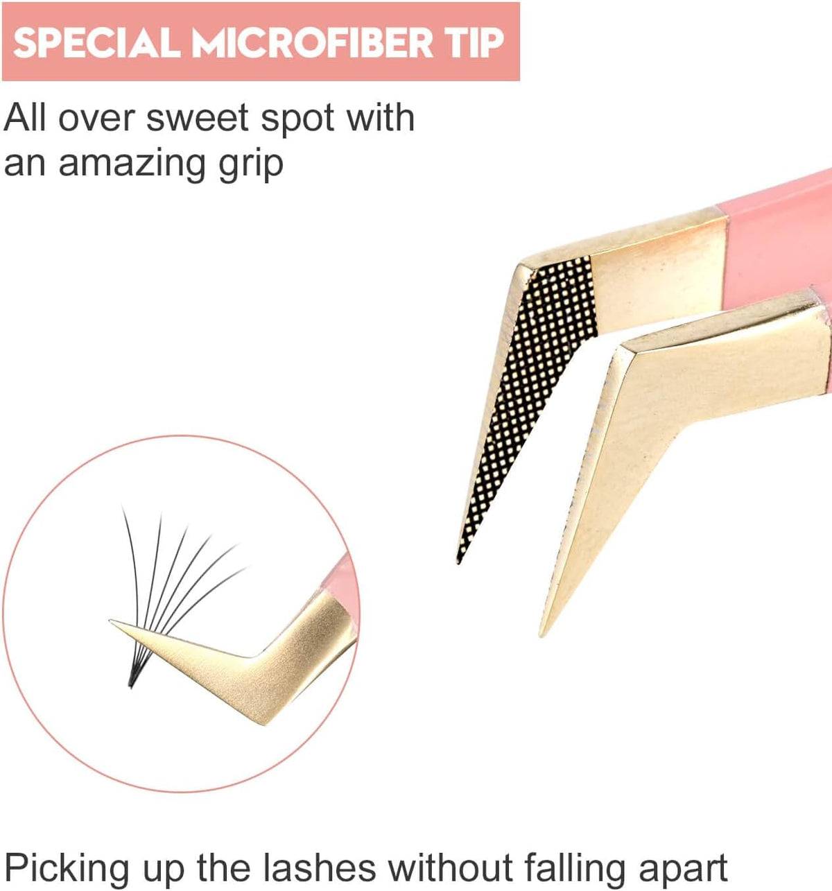 Ms.Queen Lash Extension Tweezers,2Pcs Fiber Tip Grip Boot Volume Tweezer and Dolphin Isolation