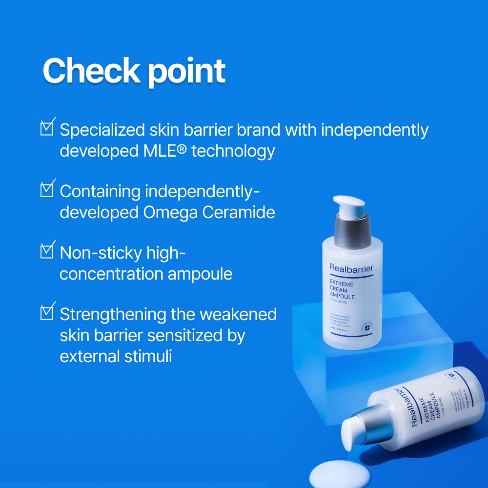 Real Barrier | Extreme Cream Ampoule | Face Serum for Dry Skin | Skin Barrier Repair &