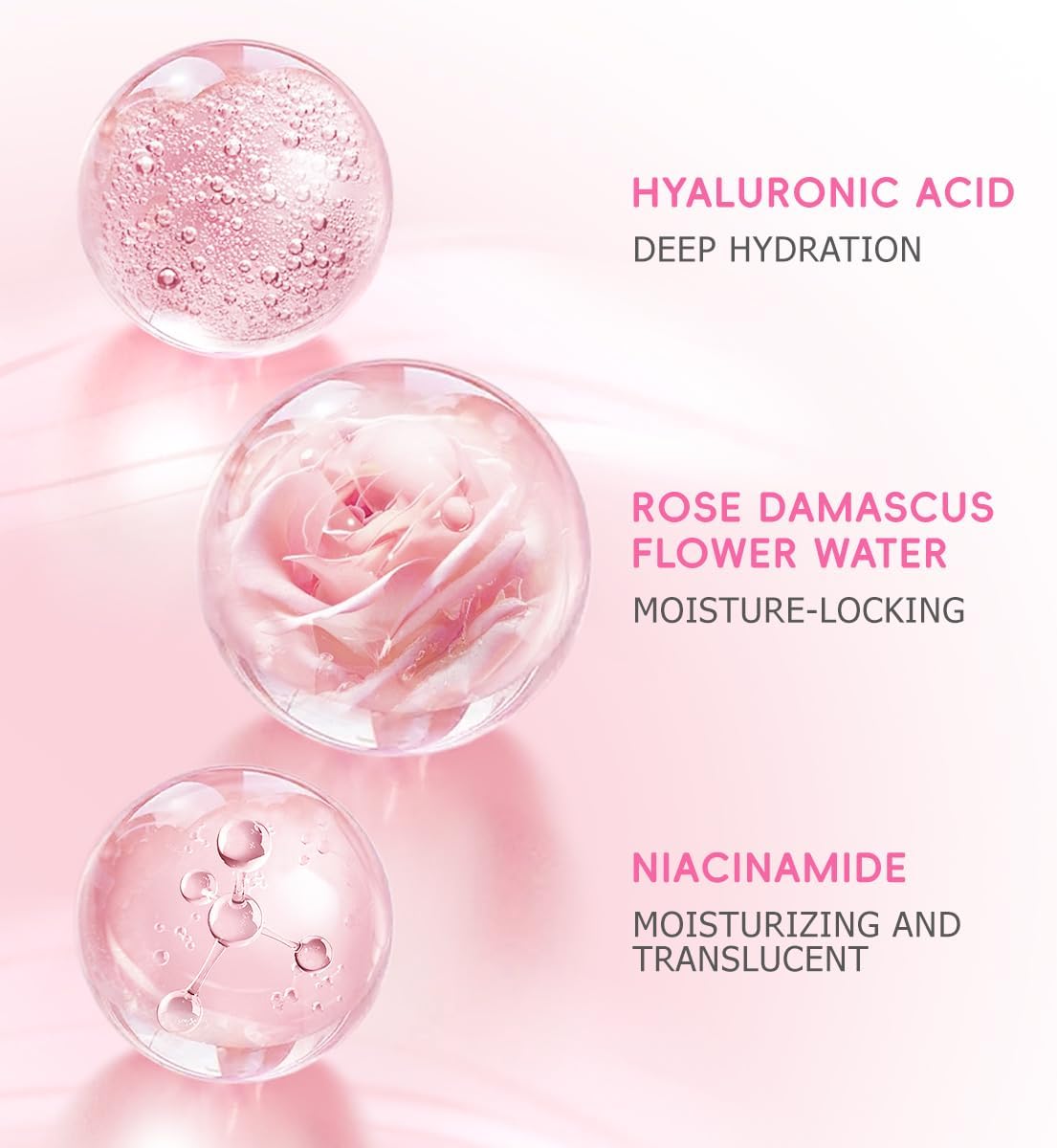 Nicotinamide Rose Essence Toner, with Rose Extract, Moisturizing, A Fresh and Delicate Feel