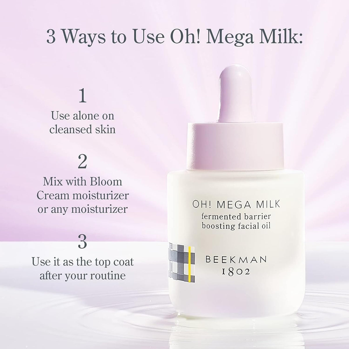 Beekman 1802 Oh Mega Milk Facial Oil - Hydrating Vitamin C & Niacinamide Serum - Repairs Skin