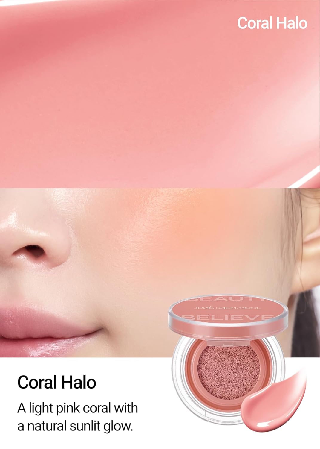 JUNGSAEMMOOL Artist Cushion Blush (Coral Halo) | Easy to Blend, Lightweight, Hydrating Korean