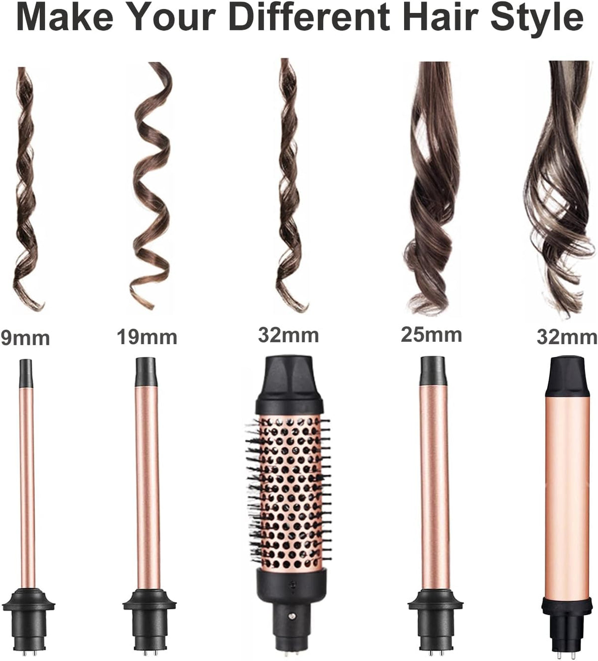 JAETON Hair Curling Wand Iron Curling Iron Set Hair Curler Set (M)