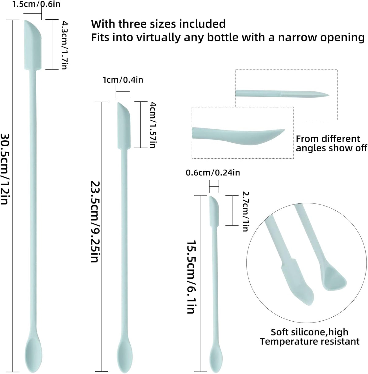 6 Pieces Multi Size Makeup Spatula, Beauty Spatula, Mini Small Silicone Spatula Set for Beauty and