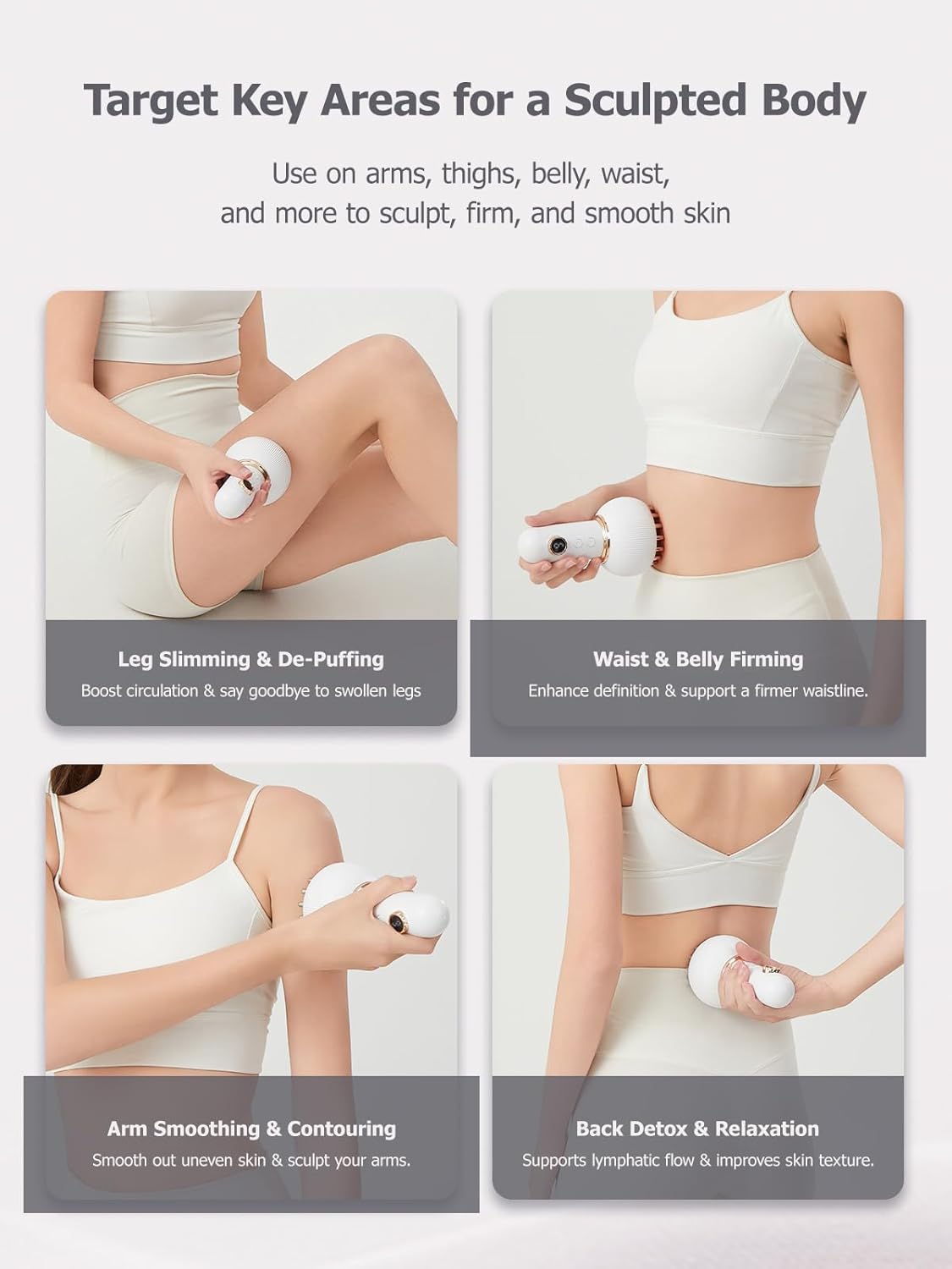 Lymphatic Drainage Massager & Anti Cellulite Massage Tool, Helps Reduce Stretch Marks & Cellulite