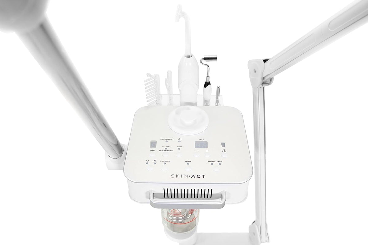 Facial Ozone Steamer 4 in 1 with Magnifying LED Light, High Frequency and Galvanic Aroma Therapy by
