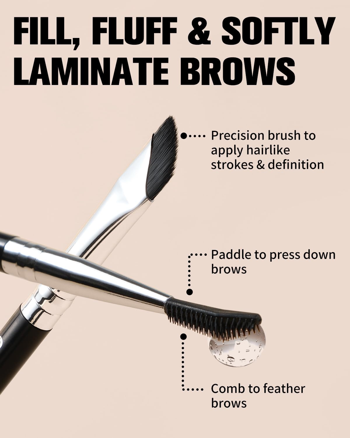 EIGSHOW Dual-Ended Precision Eyebrow Brush and Comb for Eyeliner Lining, Sculpting Brows
