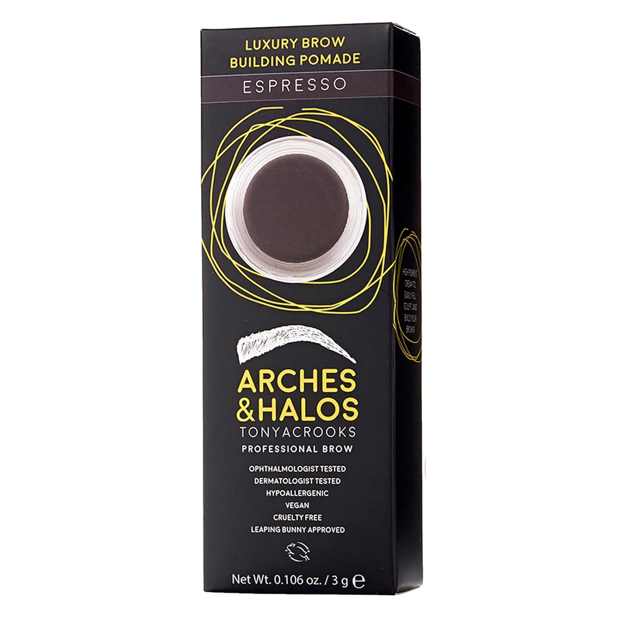 Arches and Halos Luxury Brow Building Pomade - Vegan Eyebrow Pomade - Creamy, Long Wearing Color