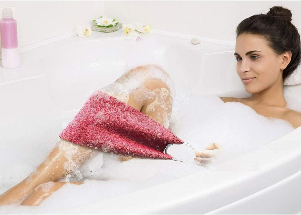 Evridwear Exfoliating Back Scrubber for Shower - Double-Sided Body Scrubber with Handles, Deep