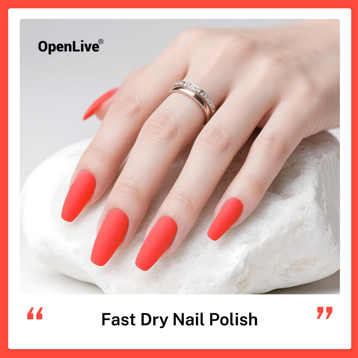 16.5ml Neon Red Nail Polish Glossy Shine Finish Large Volume Quick Dry Nail Polish, Long Lasting
