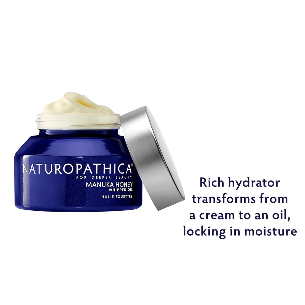 Naturopathica Manuka Honey Whipped Oil, Hydrating Cream to Oil Face Moisturizer, Facial Oil to
